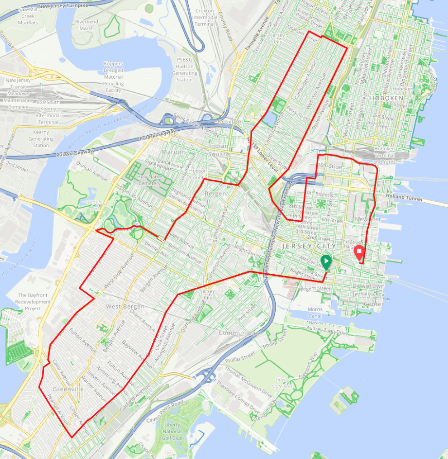Screenshot of Ward Tour route